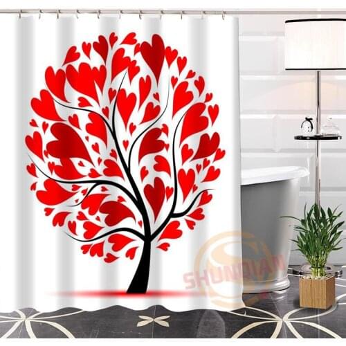 Eco-friendly Custom Unique Popular Creative cartoon tree Fabric Modern Shower Curtain bathroom With Hooks for yourself H0220-149