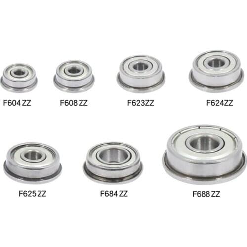 10pcs Flange bearing F623(3x12x10x4mm) F624(4x15x13x5mm) F625(5x18x16x5mm) F26(6x22x19x6mm) F688(8x18x16x5mm) F604 F608ZZ