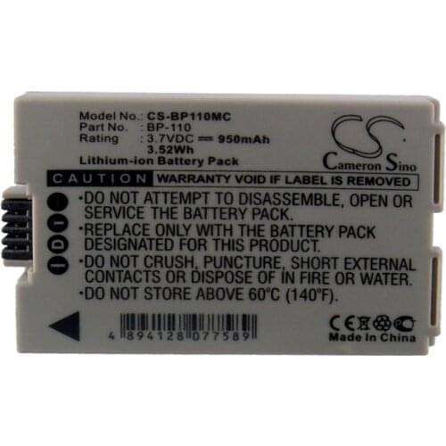 CameronSino for CANON Legria HF R206 Legria HF R26 Legria HF R28 Vixia HF R20 Vixia HF R200 Vixia HF R21 BP-110 battery