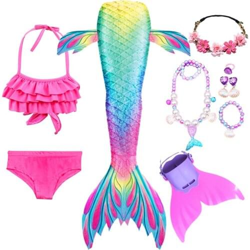 Little Mermaid Tails Kids Bating Suit Mermaid Party Cosplay Fantasy Beach Bikini Children Swimsuit