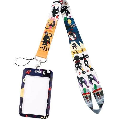 JF0040 Anime Cat Keychain Neckband Lanyard Card Set USB ID Card Badge Holder Mobile Belt Lanyard Cell Phone Accessories