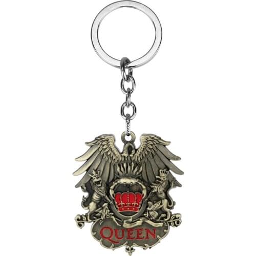 Rock Band Queen Keychain Punk Antique Metal Fans Key Ring Holder Car Bag Chaveiro Key Chain Pendant Men Jewelry