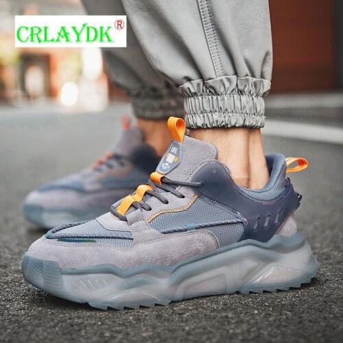 CRLAYDK Fashion Men Sneakers Breathable Running Thick Sole Shoes Sports Mesh Walking Youth Boys Tennis Casual Basket Femme