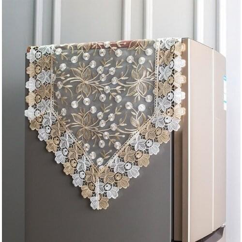 Refrigerator Cover Cloth European-Style Refrigerator Cover Washing Machine Cover Lace Small Cover Towel Dust Cloth Household