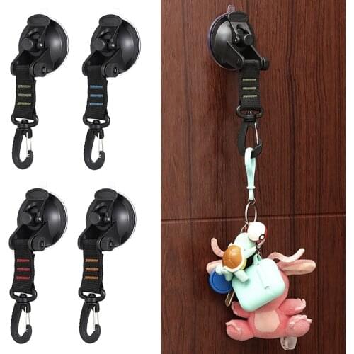 Suction Cup Hook Outdoor Camping Hiking Suction Cup Anchor Hook Reusable Tie Down Home Securing Hooks Portable Hook Carabiner 1p