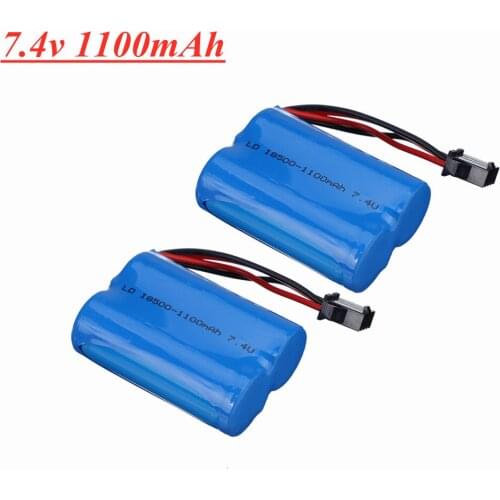 7.4V 1100mAh Lipo battery 18500 For UDI 001 UDI001 Huanqi 960 747A RC boat speedboat With SM-4P Plug upgrade 3.7V*2 toys battery