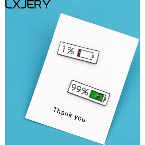 LXJERY Mobile phone power Pin Badge On Backpack Cute Brooch Pins For Clothes Broche For Women Girl Schoolbag