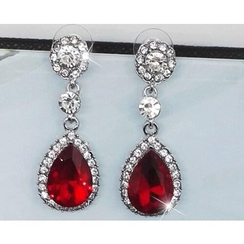 Fashion Anti Allergy Cute/Romantic Eardrop Western Style Shining Crystal Stud Earrings For Women Female 2021 Made In China