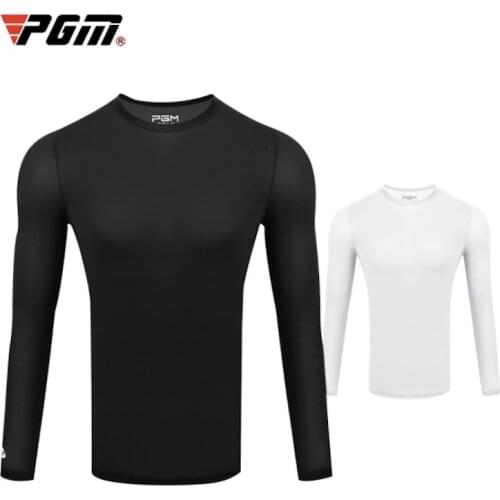 PGM Golf Men Ice Silk Bottoming Shirt Summer Sunscreen Long Sleeve T-shirt Cool Cotton Clothes Breathable YF307 Wholesale