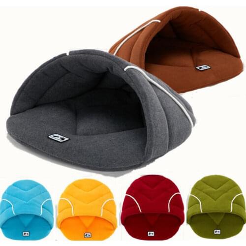 Soft Polar Fleece Dog Beds Winter Warm Slippers Style Pet Mat Small Dog Puppy Kennel House for Cats Sleeping Bag Nest Cave Bed