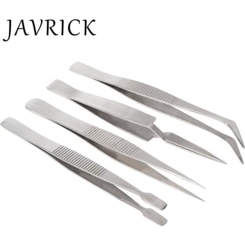 4 Pcs/set Precision Stainless Steel Tweezers Set For Beauty Nail Art Handmade Jewelry Making Crafts Picking Tools