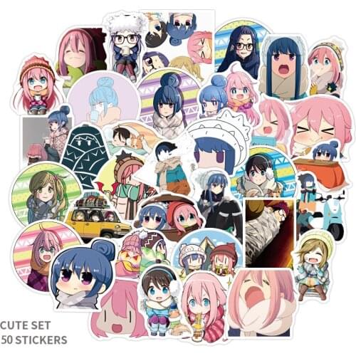 50 Pcs Anime Yuru Camp Stickers Decals Shima Rin Kawaii Sticker For Laptop Skateboard Motorcycle DIY