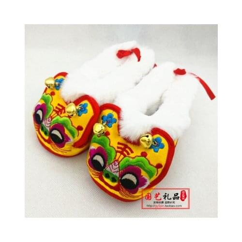 Male and female baby qiu dong tiger head shoes soft sole embroidery pure manual tiger shoes baby traditional folk baby