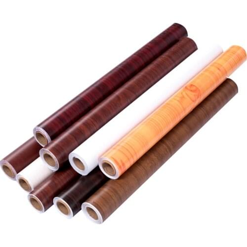 Self-adhesive Waterproof Wallpaper Door stickers Imitation Wood Grain Stickers Furniture Wardrobe DIY Home Decor