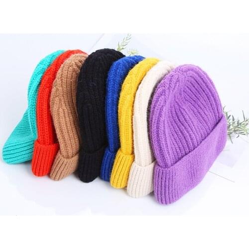 The New Hats For Women Autumn Winter Hats Soft Knitting Foldable Unisex Keep Warm Men Cap Female Cover Head Cap Beanie Hats
