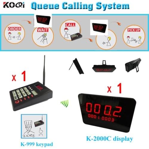 Queue system / pager system of hospital , 1 K-999 keypad + 2 K-2000C display