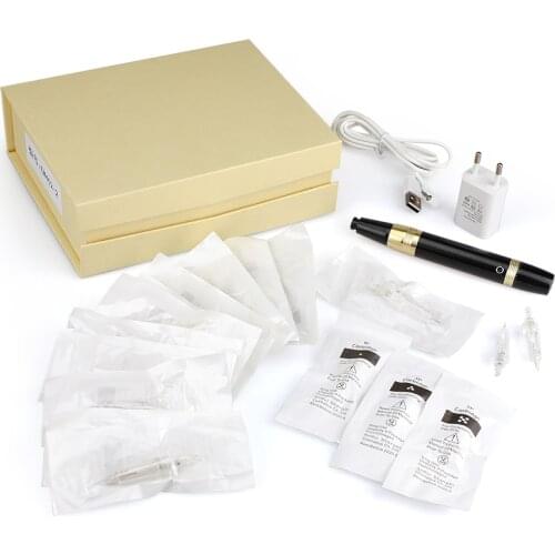 Easterm 8 Area tattoo pen Eyebrow Lip Eyeline Rotary Machine 5w Motor Permanent Makeup Machine Pen with 15pcs Needle Cartridges