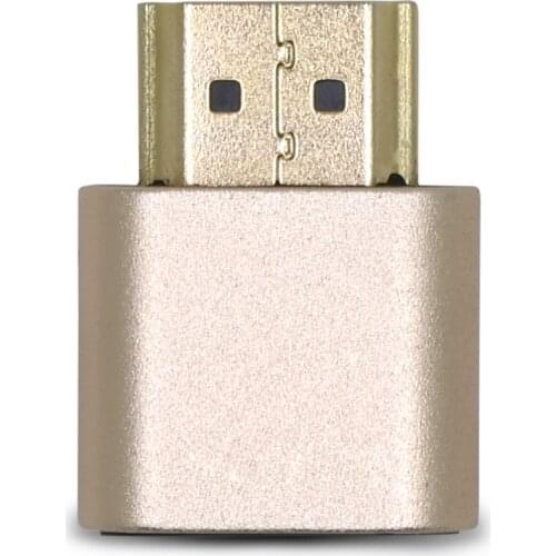 TISHRIC Gold VGA HDMI Compatibl Dummy Plug Virtual Display Emulator Adapter DDC Edid 1920x1080P For Video Card BTC Mining Miner