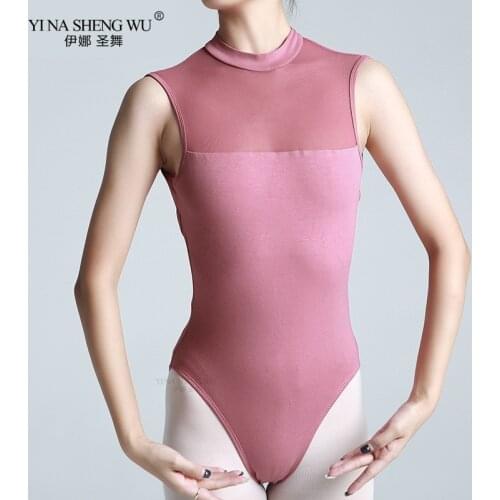 New Women Ballet Costume Gymnastics Leotard High Necked Ballet Leotards For Adult Dance Practice Clothing Wear 3 Colors