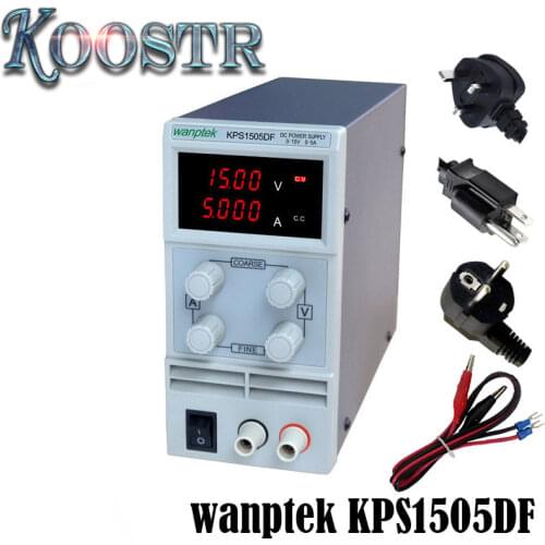 High quality KPS1505DF 15V5A 110V-230V 0.1V/0.001A EU LED Digital Adjustable Switch DC Power Supply mA display