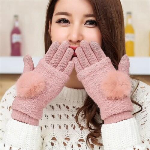 Gloves Women Knitted Korean Style High Quality Female All-match Warm Winter Womens All-match Mittens Multifunction Accessories