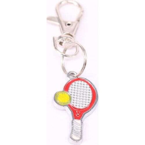 1Pcs Tennis racket Charm Keychain For Keys Car Key Ring Souvenir Gifts Jewelry Sport key chain KC49