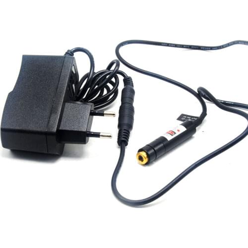 12x55mm Focusable 650nm 10mW Laser Dot Module Orange-Red Light w 5V Adapter