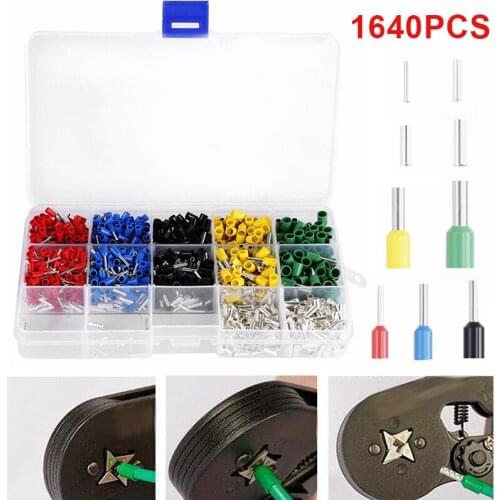 1640Pcs New Wire End Sleeves Insulated Wiring Crimp Terminals Cable Lugs Set For Cable Connections In Automotive Applications