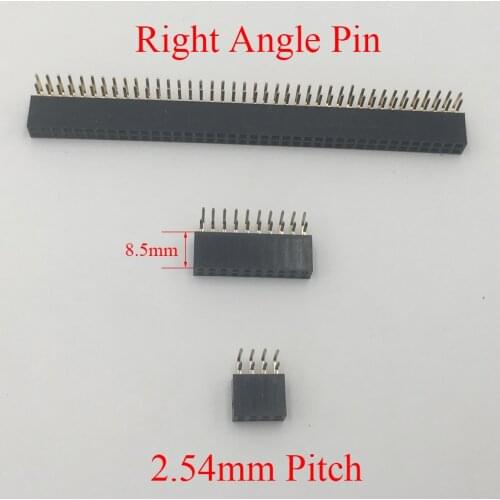 2*13 2x13 2*17 2x17 2*20 2x20 Pin 26P 34P 40P 2.54mm Pitch 8.5mm Height Female Connector Double Row Right Angle Pin Header Strip