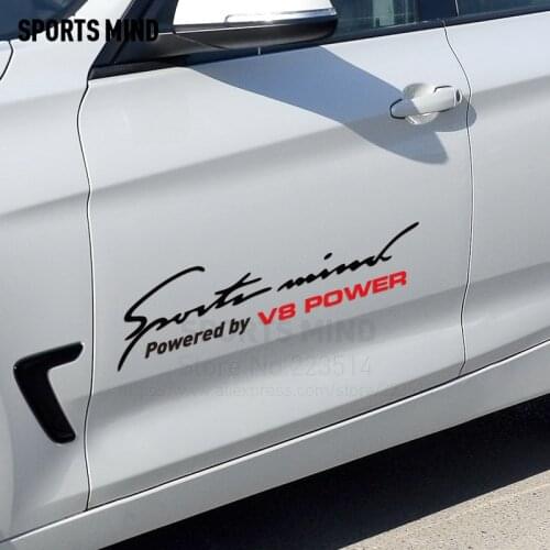 2 Pieces Sports Mind V8 POWER Car Sticker decal exterior accessories For bmw honda audi toyota ford citroen subaru accessories