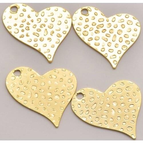 2 Pcs/Lot 30mm*26mm 18K Brass Gold Plated Peach Heart Shape Tag Wholesale Jewelry Lots Accessories For Making Necklace JA0200