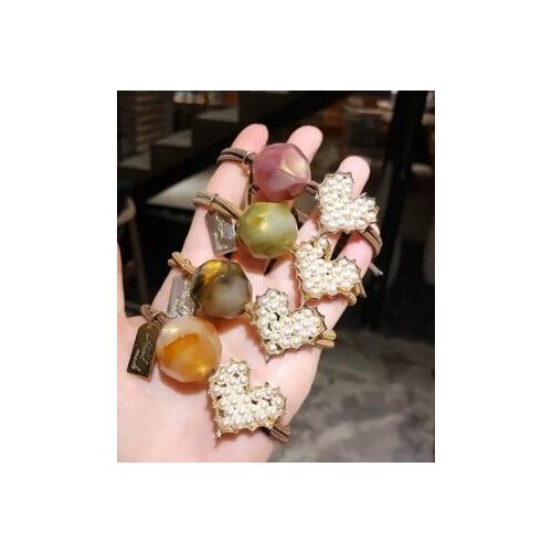 60pcs/lot DIY Multi Simple Pearl Loving Heart Rubber Bands Elasticity Bracelets Hair Rings Styling Tools Accessories HA745