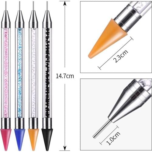 ANGNYA 1pc Professional Nail Art Tool Acrylic Double-Head Drill Crayon Multi-function DIY Diamond Painting Pen Rhinestones Tool