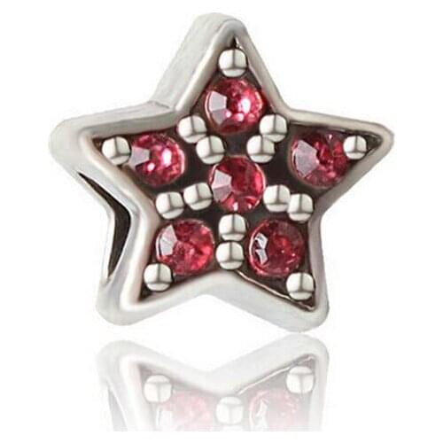 20pcs/lot Big Hole Rhinestones Star Charm Beads Fit European Charm Bracelet DIY Jewelry Accessories New Fashion Crystal Charms