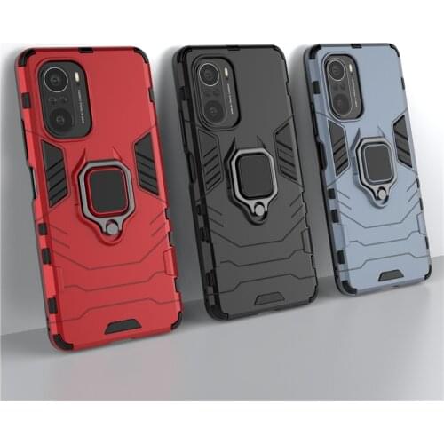 For Xiaomi Poco F3 Case For Poco F3 Case PC Hard Magnetic Ring Stand Case For Mi 10 T Pro Redmi Note 9 Pro Poco X3 M3 F3 Fundas