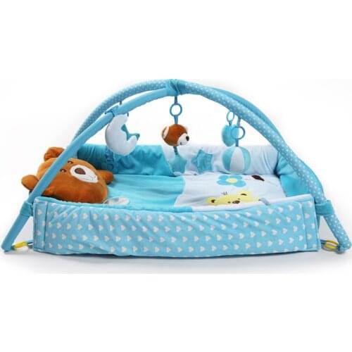 Children Real soft baby playpen Soft Baby Game Fence Crawl Guardrail Safe Hurdles with 5pcs Hanging Bells Gift Activity Gear