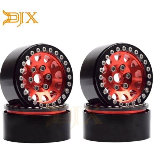 DJX 4PCS 1.9 Beadlock Wheel Rim 12-Spoke Wheel Hub for 1/10 RC Crawler Axial SCX10 II 90046 TRX-4