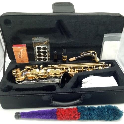 Factory Outlet Saxophone Alto 803 Musical Instruments Professional Alto Sax Gold Lacquer Mouthpiece Patches Pads Reed Bend Neck