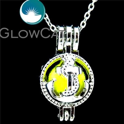 GLOWCAT K558 Sea Anchor Beads Cage Essential Oil Diffuser Oyster Pearl Cage Locket Necklaces Summer Gift Jewelry