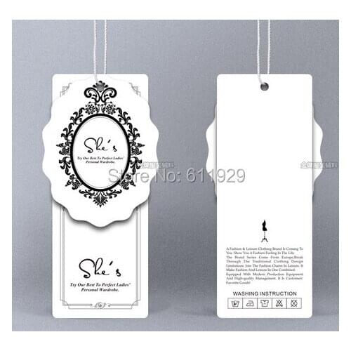 Customized clothing hang tag/swing tag/garment printed paper tags/dress tags/clothing bag labels/trademark/shape cutting labels
