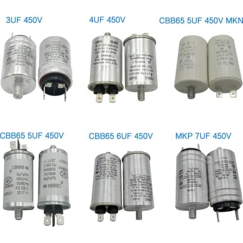 450V Capacitor For Washer Dish Washer Capacitor Motor Capacitor Accessories CBB65 MKP3/4/5/6/7UF