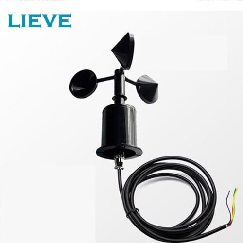 Weather Station 24V DC 3 Cup Anemometer Analog 4-20mA 0-5V 0-10V Digital RS485 Modbus Wind Speed Sensor Measuring Instrument