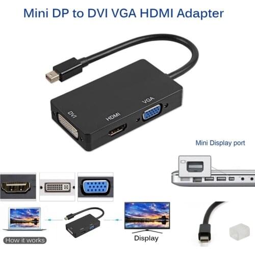Mini Display Port Thunderbolt to HDMI VGA DVI Adapter For Pro Mac Air