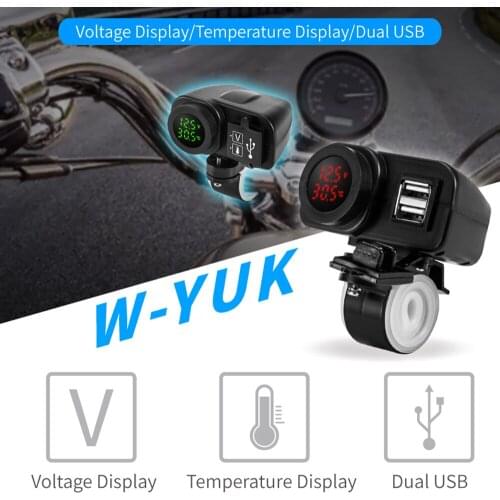 Motorcycles Charger Dual USB Fast Charging Multifunction Charger Intelligent Voltage Detection Waterproof Charger Modified