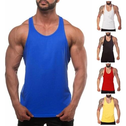 Gym Men Muscle Sleeveless Shirt Bodybuilding Tank Top Sport Fitness Workout Vest Training Muscle T Shirt Stringer Tank Tees