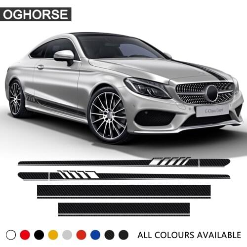 For Mercedes Benz C Class W205 2-Door Coupe C205 2015-Present Styling Edition 1 Hood Roof Rear Stripes Side Skirt Decal Stickers