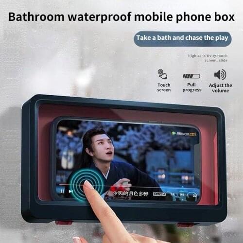 Bathroom Waterproof Mobile Phone Box Rack Chase Drama Artifact Storage Punch-free Toilet Toilet Wall Hanging Kitchen Shelf