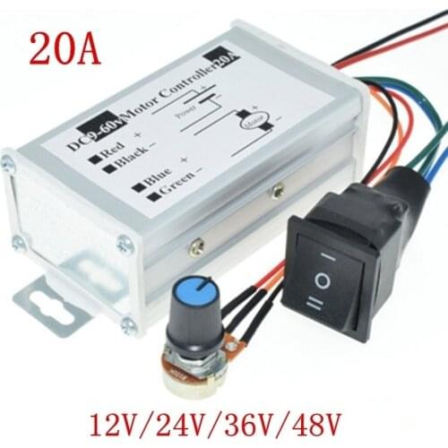 Reversible DC Motor Speed Controller, Brush Motor Driver Controls Module DC 9V-60V Motor Pulse Width Modulator Regulator