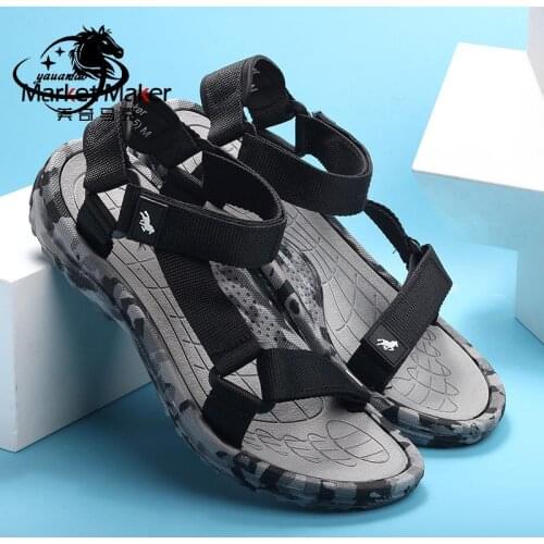 39-44 Mens Sandals Summer Male Sandals Gladiator Hook & Loop Camouflage Mesh Beach Comfortable Light Soft Bottom Shoes Hy29