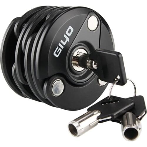 GIYO Folding Bike Lock Bicycle Chain Lock Bike Burger Locks Heavy Duty Anti Theft for Mountain Road City Bike Heavy Chain Lock